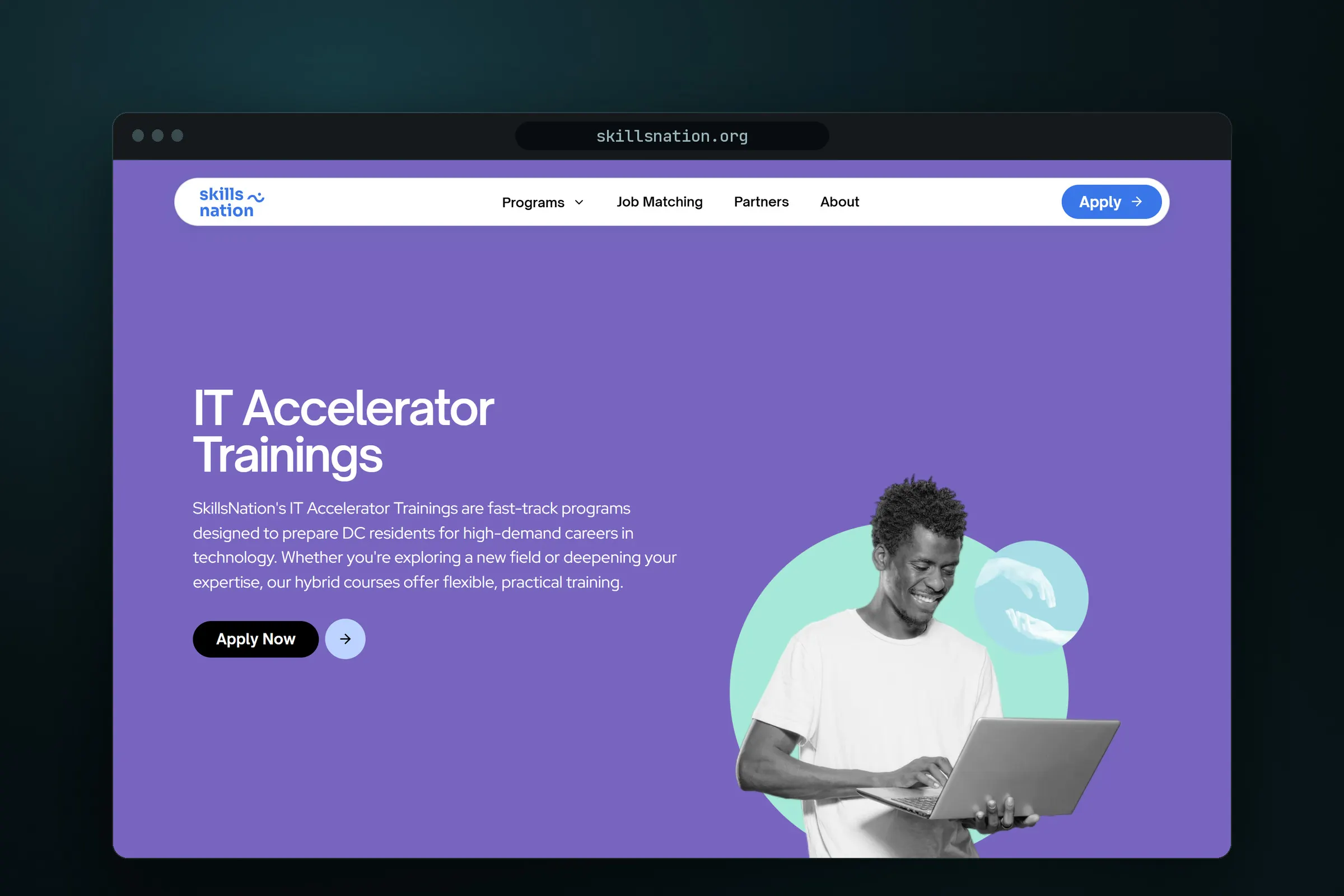 Skills Nation, brand imagery and a site that adapts