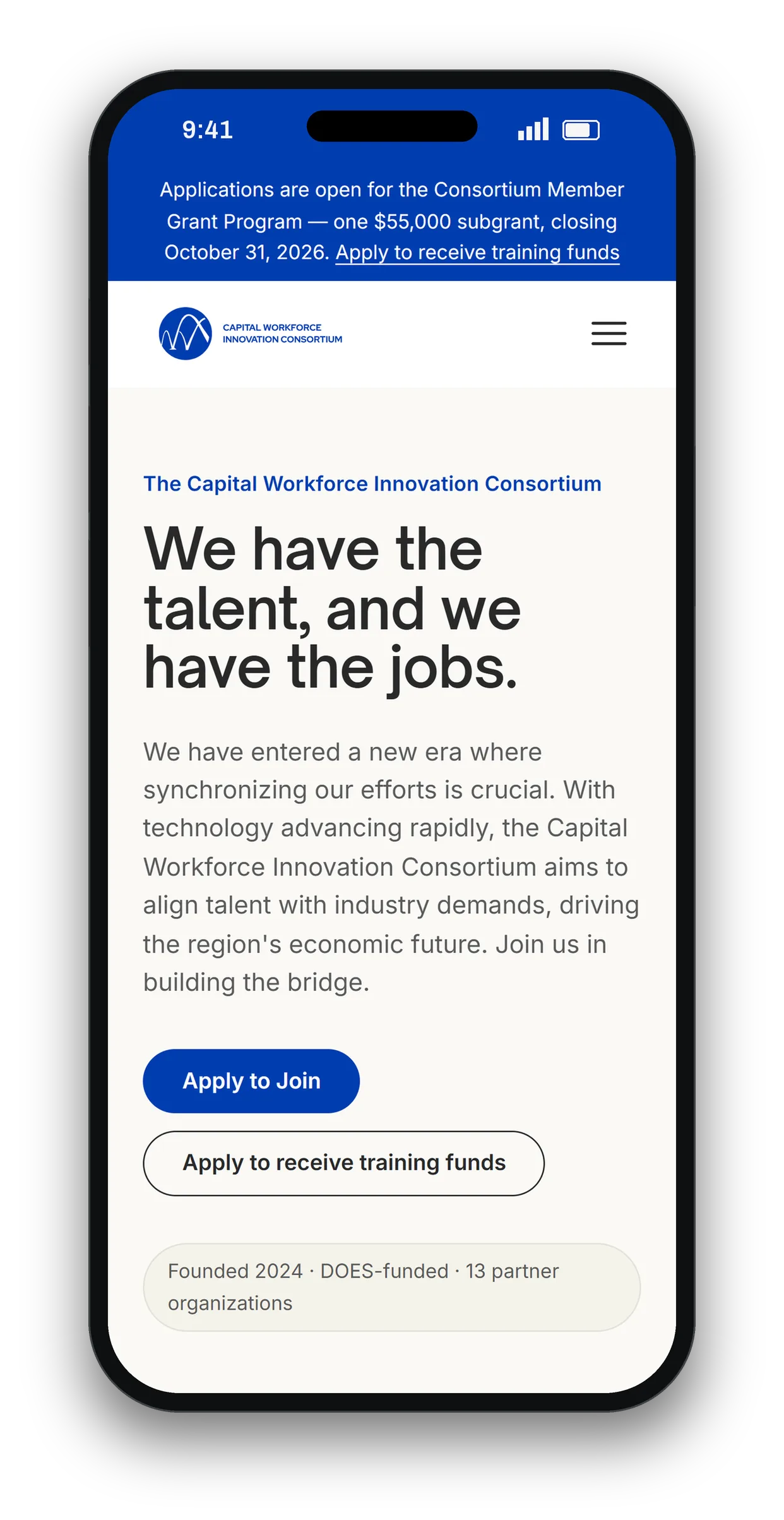Capital Workforce Innovation Consortium, good traffic, few clicks