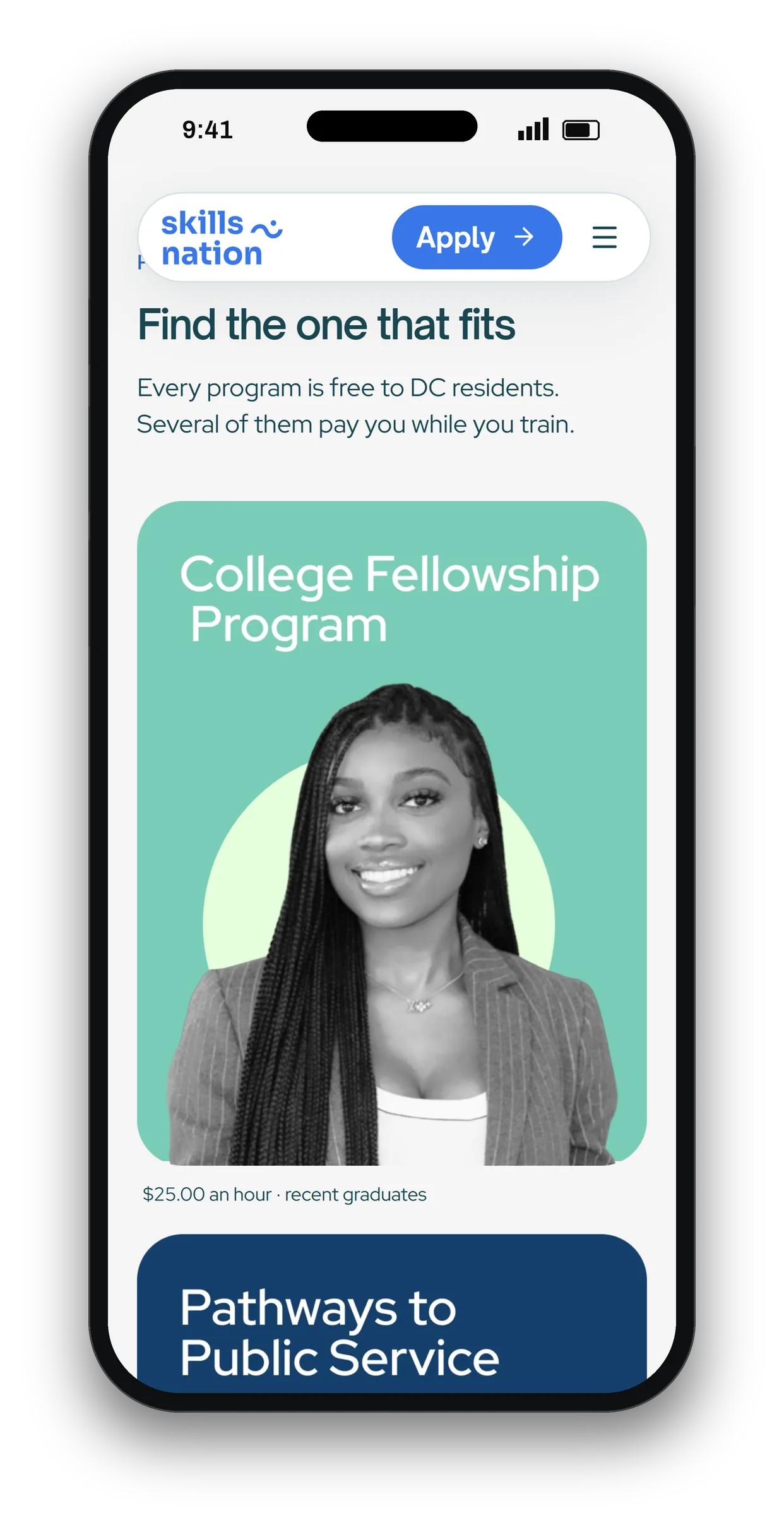 Skills Nation, brand imagery and a site that adapts